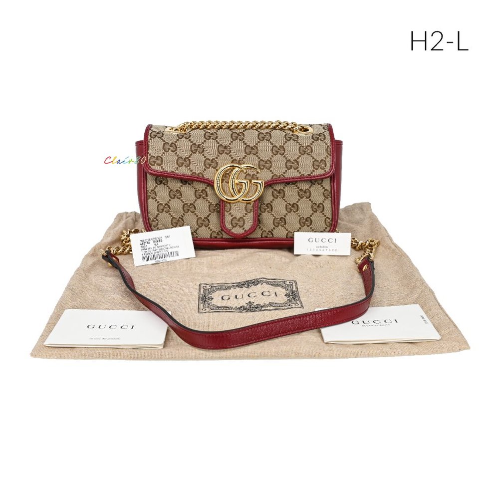 Gucci GG Marmont Diagonal Matelassé Original GG Canvas Mini Cross Body Bag - Picture 5 of 9